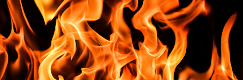 Close-up of fire at night