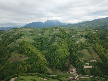 High angle view of landscape against sky