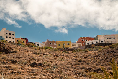 Low angle view of buildings against sky