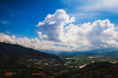 Aerial view of landscape against sky