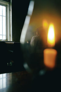 Close-up of illuminated candle