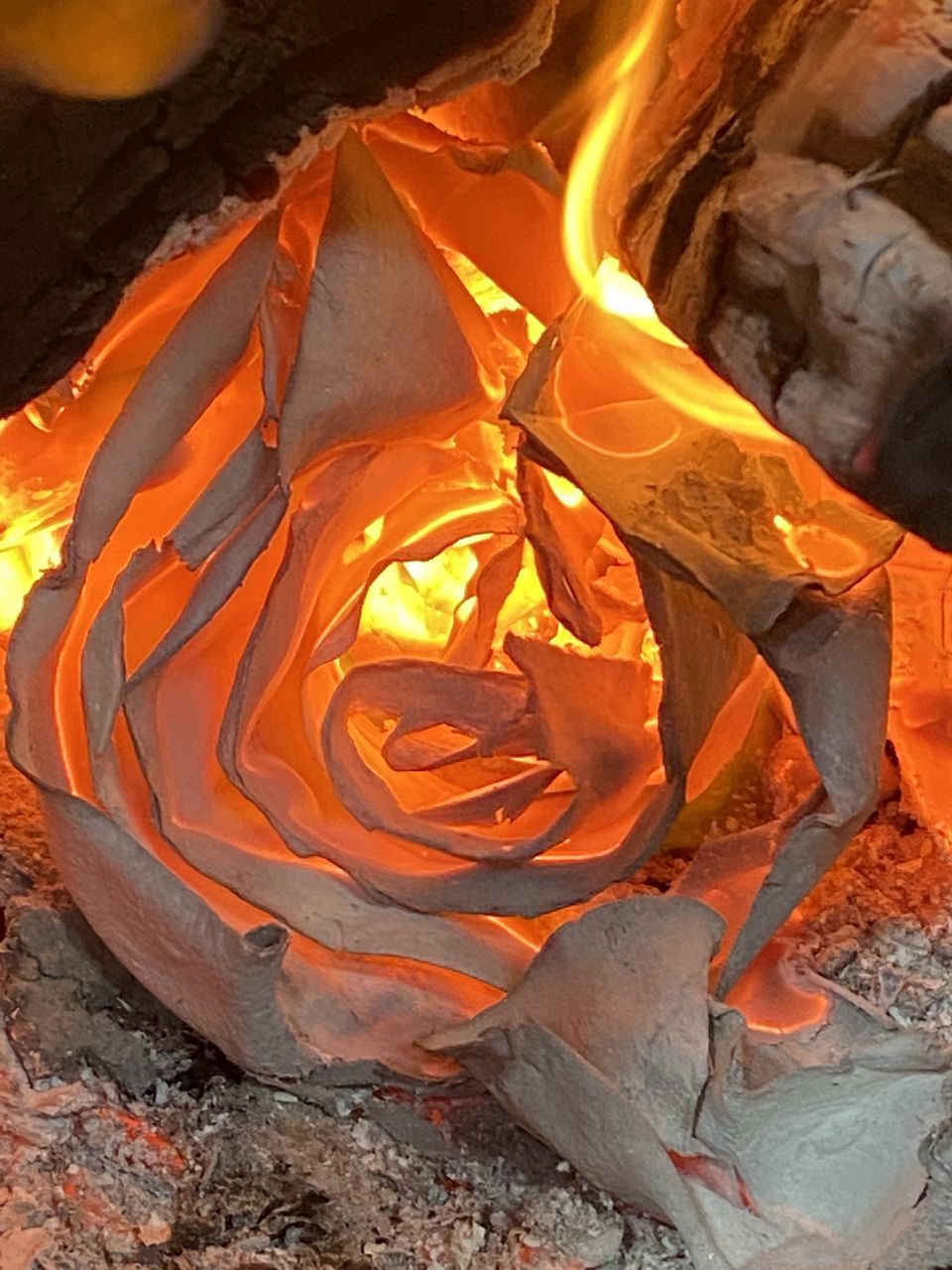 FULL FRAME SHOT OF FIRE ON ROCK