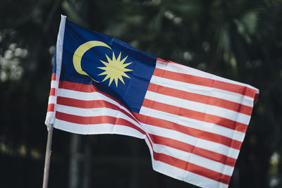 Close-up of malaysian flag 