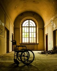 Bicycle in abandoned building