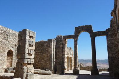 View of historical building against clear blue sky