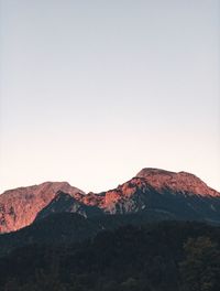 Scenic view of mountains against clear sky