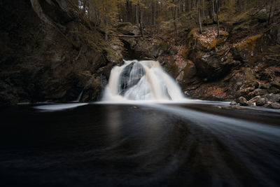 Scenic view of waterfall