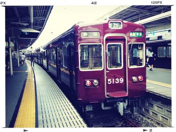 Train at railroad station platform