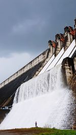 Scenic view of dam against sky