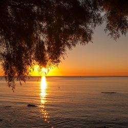 Scenic view of sea during sunset