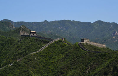 Scenic view of mountains against clear sky