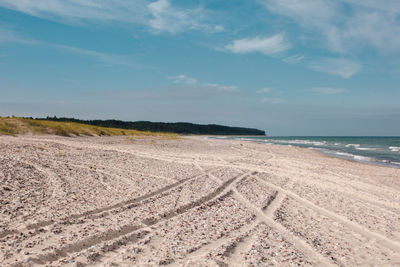 Scenic view of beach against sky