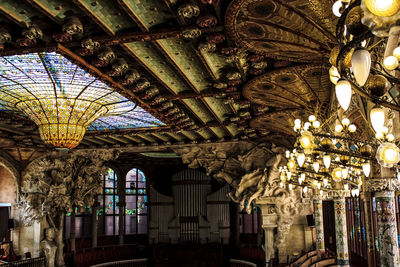 Low angle view of ornate ceiling