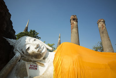 Reclining buddha statue in wat yai chai mongkhon temple