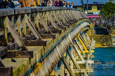 High angle view of bridge