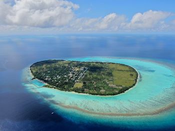 Aerial view of island in sea