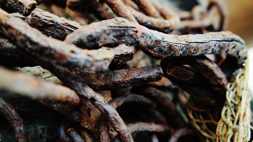 Close-up of rusty chain