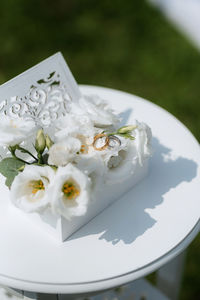 Close-up of dessert in plate on table