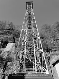 Low angle view of built structure against clear sky