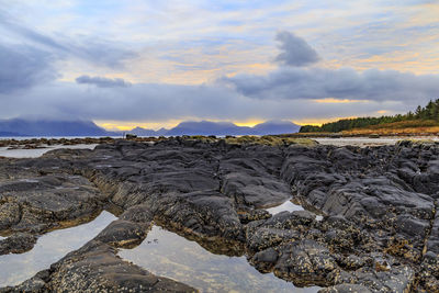 View of landscape against cloudy sky