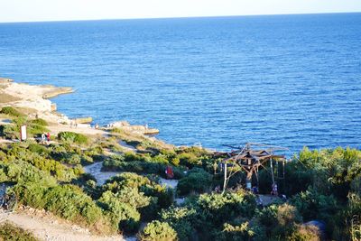 High angle view of calm sea