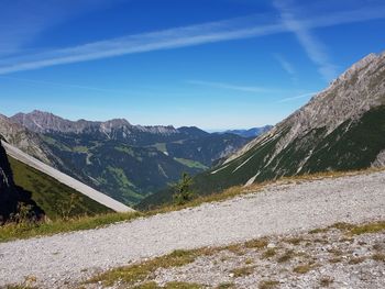 Scenic view of mountains against sky
