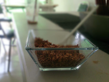 Close-up of food on table