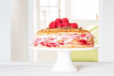 Close-up of cake on table