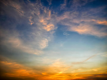 Low angle view of sky during sunset