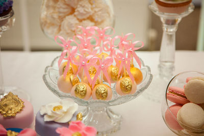 Close-up of cake on table