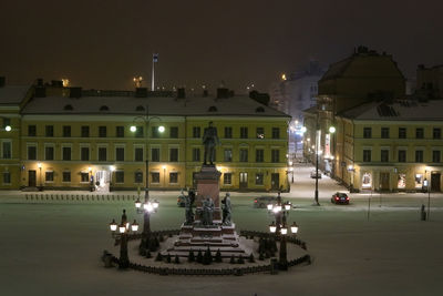 Illuminated city at night