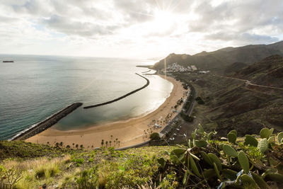 View on teresitas beach near santa cruz de tenerife on canary islands, spain.