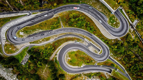 High angle view of road
