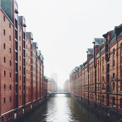 Narrow canal along buildings