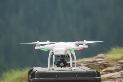 Close-up of drone camera