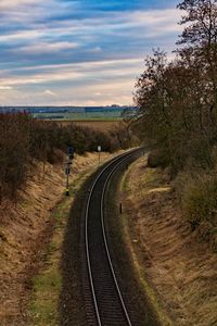 Empty road along countryside landscape