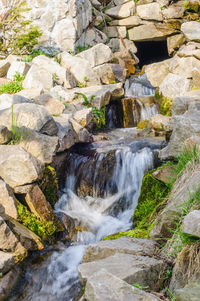 Scenic view of waterfall