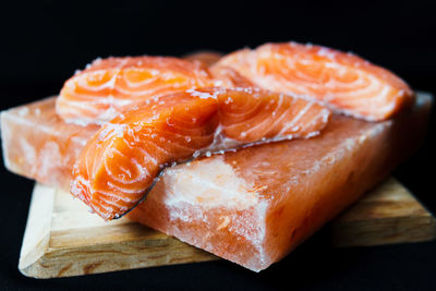 Close-up of sushi on cutting board