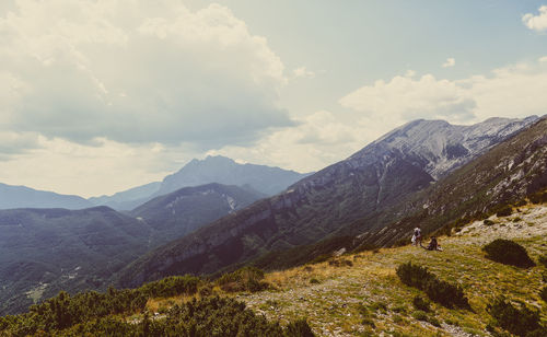 Scenic view of mountains against sky