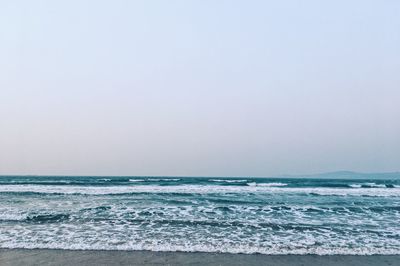 Scenic view of sea and clear sky