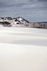 Scenic view of beach against sky