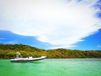 View of boats in sea