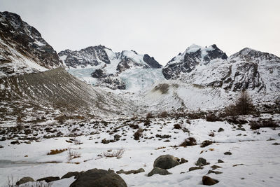 Low angle view of mountains against sky