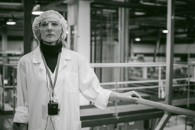 Scientist working in factory