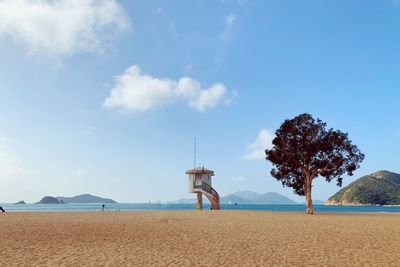 Scenic view of beach against sky
