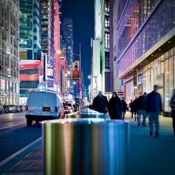 City lit up at night