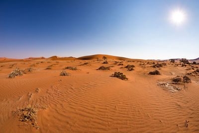 View of sand dunes in desert