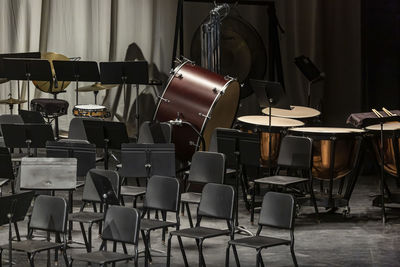 The stage is all prepared for the evenings concert