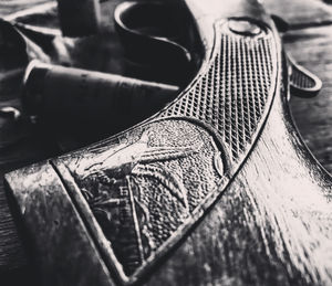 High angle view of shoes on table