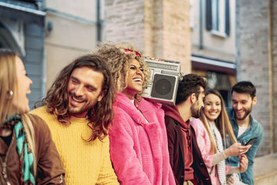 Happy peoples having fun outdoors